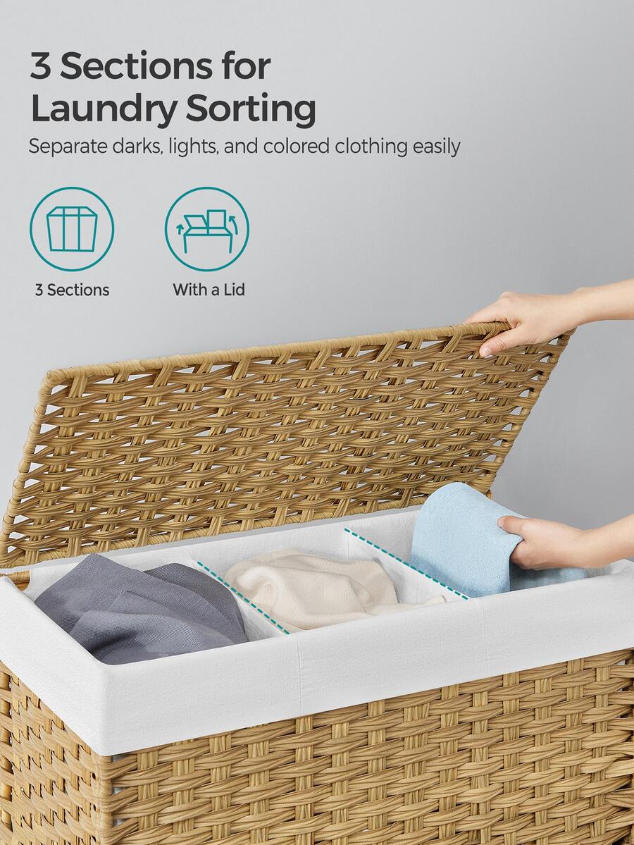 Laundry Hamper With Lid, 42.3  - Rattan Plant Basket ulasan dan harga