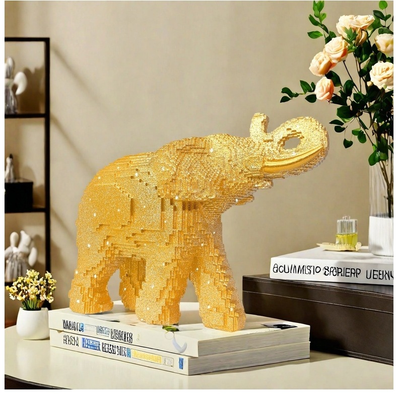 Resin Elephant Statue Realisti - Home Decor Theme ulasan dan harga