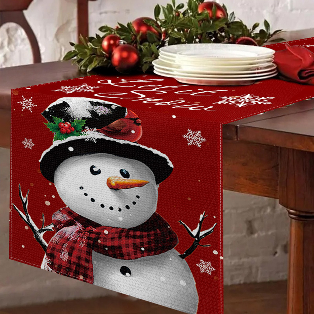 Festive Floral Christmas Table - Linen Table Runner ulasan dan harga