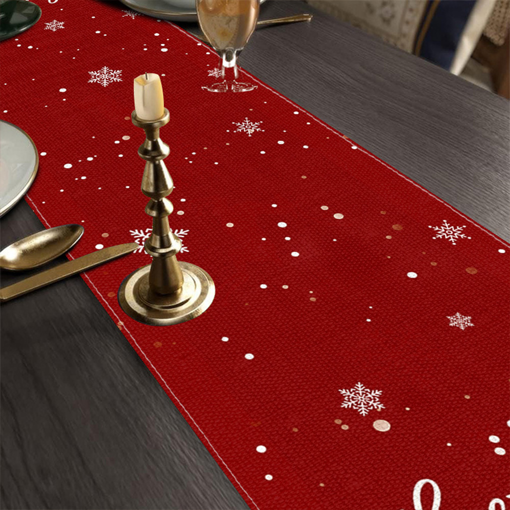Festive Floral Christmas Table - Linen Table Runner ulasan dan harga