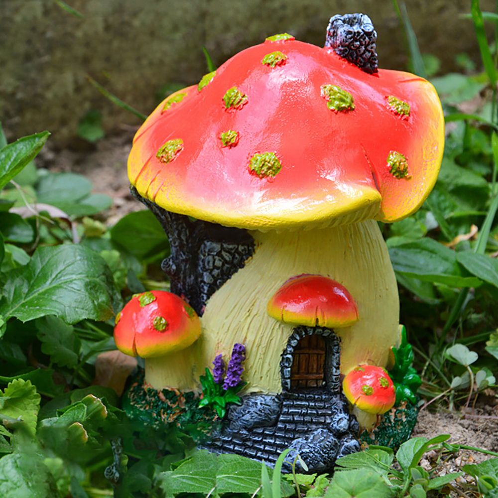 Miniature Mushroom House Resin - Home Decor Za ulasan dan harga